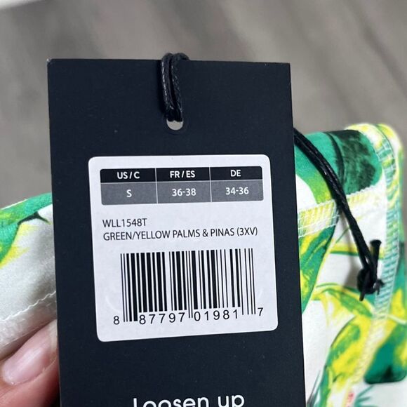 Wildfox Women Size S Green Yellow High Rise Novelty Palm Pinapple NEW Leggings - Picture 7 of 15